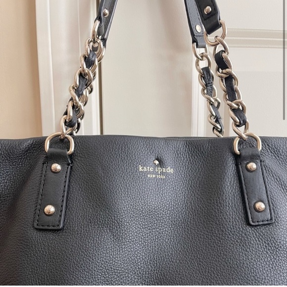 KATE SPADE black leather tote bag - Picture 2 of 14